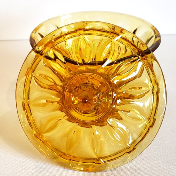 Vntg Anchor Hocking Amber Fairfield Covered Candy Jewelry Trinket - Picture 3 of 6